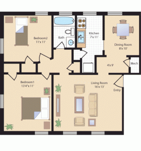 2 Bedroom Queen's Manor